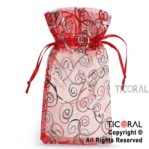 BOLSA ORGANZA ROJO 10X15 ARABESCO HS3969-6 x 1